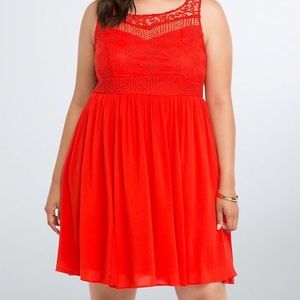 TORRID SIZE 18 Red/Orange crochet dress